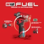 Milwaukee M12 FUEL SURGE 1/4 in. Hex Hydraulic Driver 2 Battery Kit - Image 7
