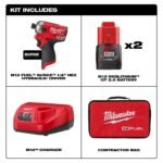 Milwaukee M12 FUEL SURGE 1/4 in. Hex Hydraulic Driver 2 Battery Kit - Image 2