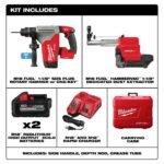 Milwaukee M18 FUEL 1 1/8inch SDS Plus Rotary Hammer ONE-KEY Dust Extractor Kit - Image 3