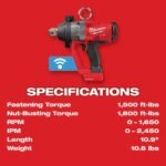 Milwaukee M18 FUEL 1 in High Torque Impact Wrench with ONE-KEY (Bare Tool) - Image 8