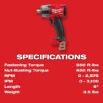 Milwaukee M18 FUEL 1/2 Mid-Torque Impact Wrench with Friction Ring (Bare Tool) - Image 7