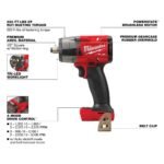 Milwaukee M18 FUEL 1/2 Mid-Torque Impact Wrench with Friction Ring (Bare Tool) - Image 3
