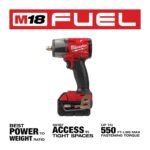 Milwaukee M18 FUEL 1/2inch Mid-Torque Impact Wrench with Pin Detent Kit - Image 3