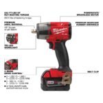 Milwaukee M18 FUEL 1/2inch Mid-Torque Impact Wrench with Pin Detent Kit - Image 4