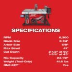 Milwaukee M18 FUEL 8-1/4 in. Table Saw with ONE-KEY (Bare Tool) - Image 8