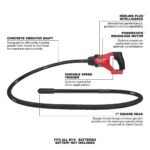 Milwaukee M18 FUEL 8ft Concrete Pencil Vibrator-Reconditioned (Bare Tool) - Image 7