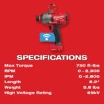 Milwaukee M18 FUEL ONE KEY 7/16inch Hex Utility High Torque Impact Wrench (Bare Tool) - Image 7