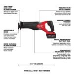 Milwaukee M18 FUEL SAWZALL Reciprocating Saw - 2 Battery XC5.0 Kit - Image 7