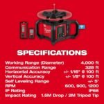 Milwaukee M18 Red Exterior Dual Slope Rotary Laser Level Kit with Receiver, Remote, Grade Rod & Tripod - Image 6