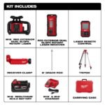 Milwaukee M18 Red Exterior Dual Slope Rotary Laser Level Kit with Receiver, Remote, Grade Rod & Tripod - Image 3
