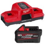 Milwaukee M18 REDLITHIUM FORGE XC6.0 Battery Pack & Dual Bay Charger Kit Bundle